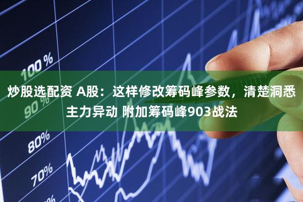 炒股选配资 A股：这样修改筹码峰参数，清楚洞悉主力异动 附加筹码峰903战法